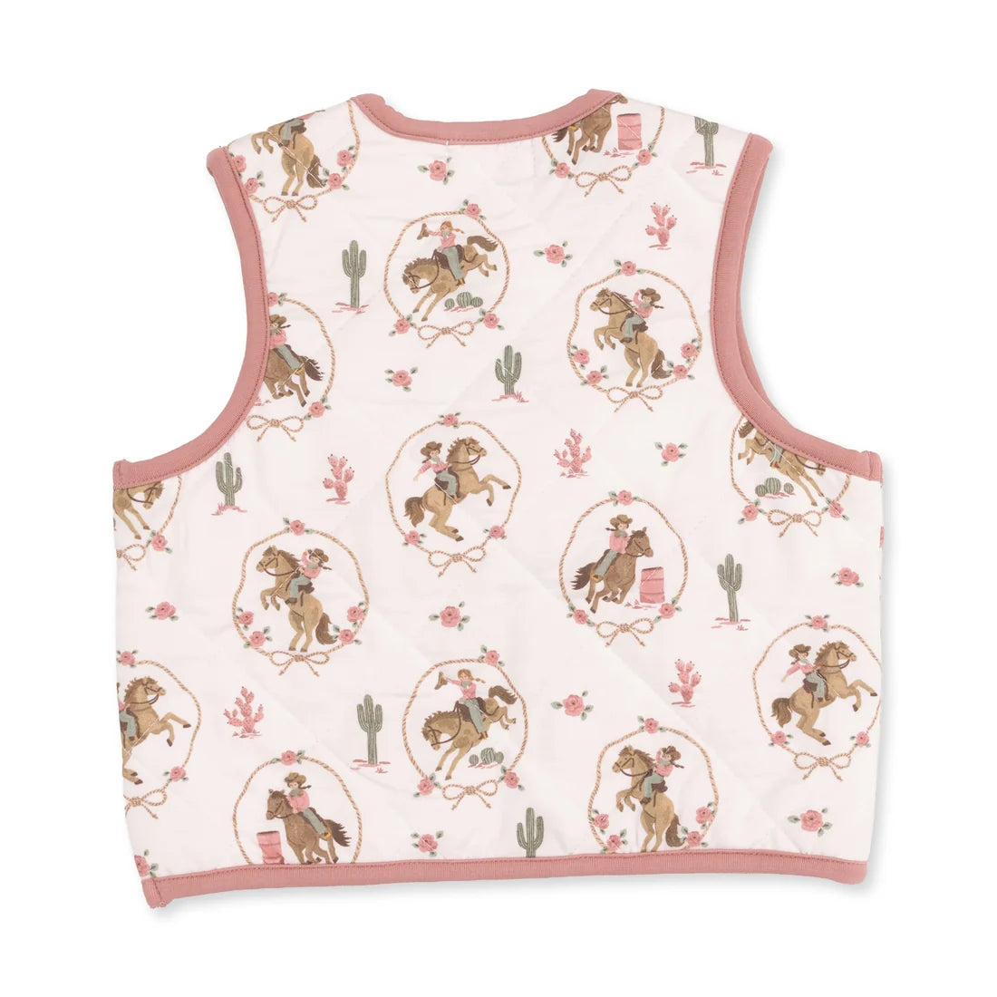 Angel Dear - Cowgirl Cameos Quilted Vest with Heart Pockets