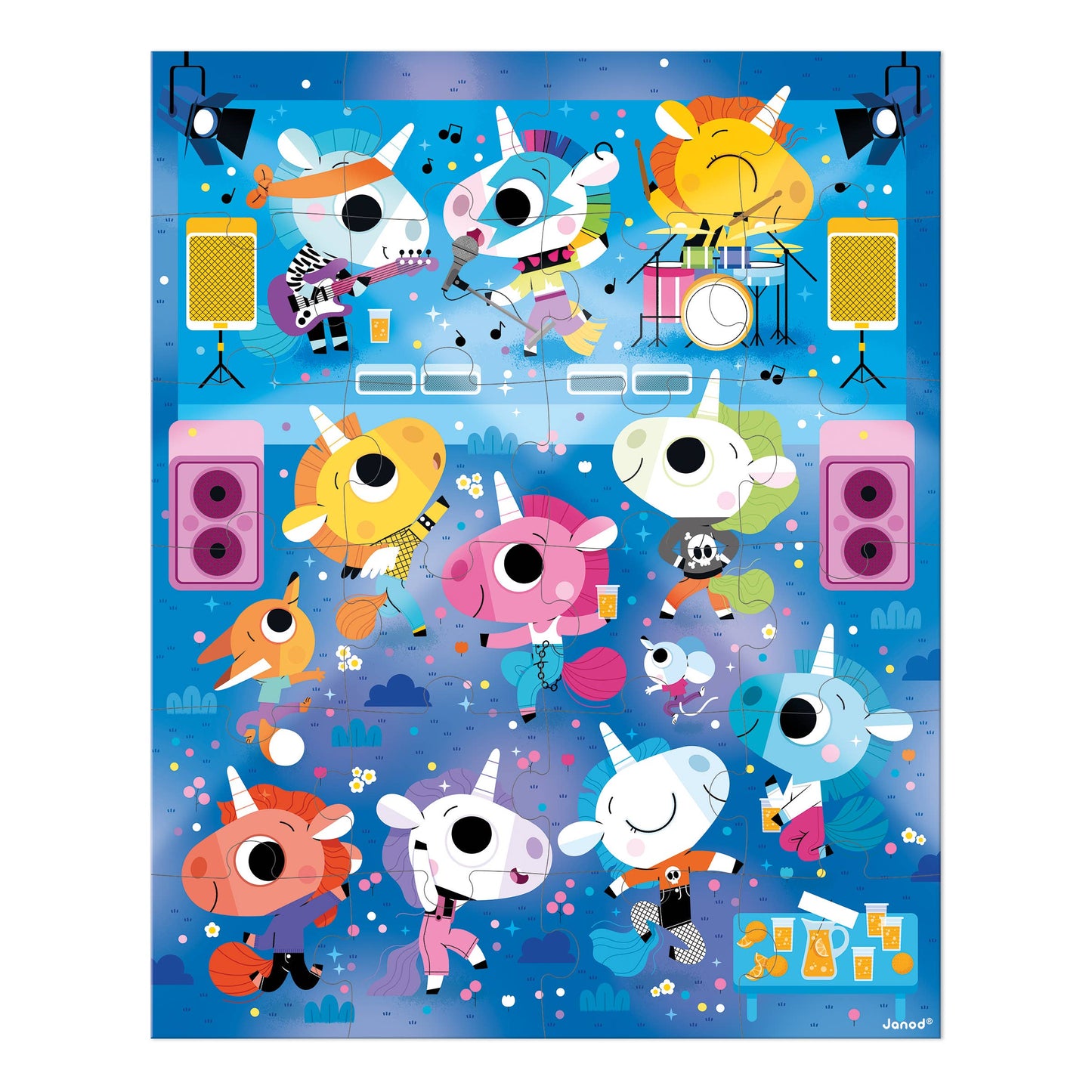 Janod - PUZZLE - UNICORNS ROCK CONCERT  - 24pz