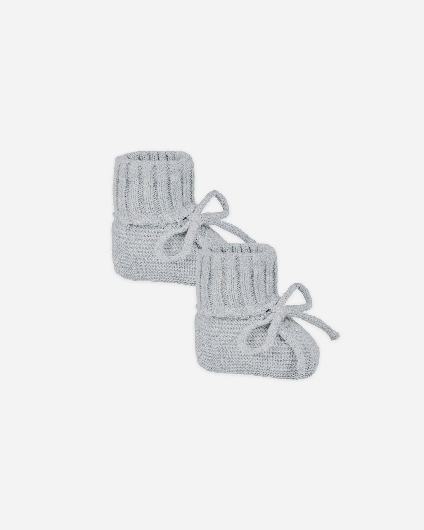 Quincy Mae - Knit Booties - Heathered Dusty Blue