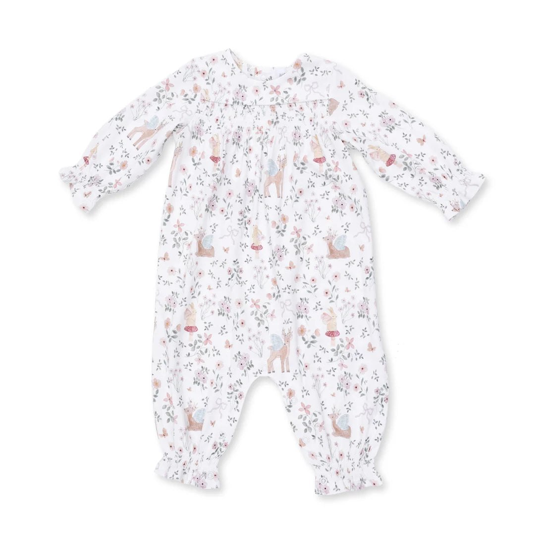 Angel Dear - Enchanted Woodland Smocked Long Sleeve Romper