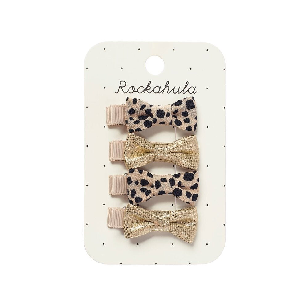 Rockahula Kids US - Leopard Shimmer Mini Bow Clip Set
