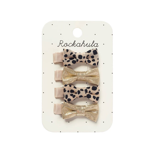 Rockahula Kids US - Leopard Shimmer Mini Bow Clip Set