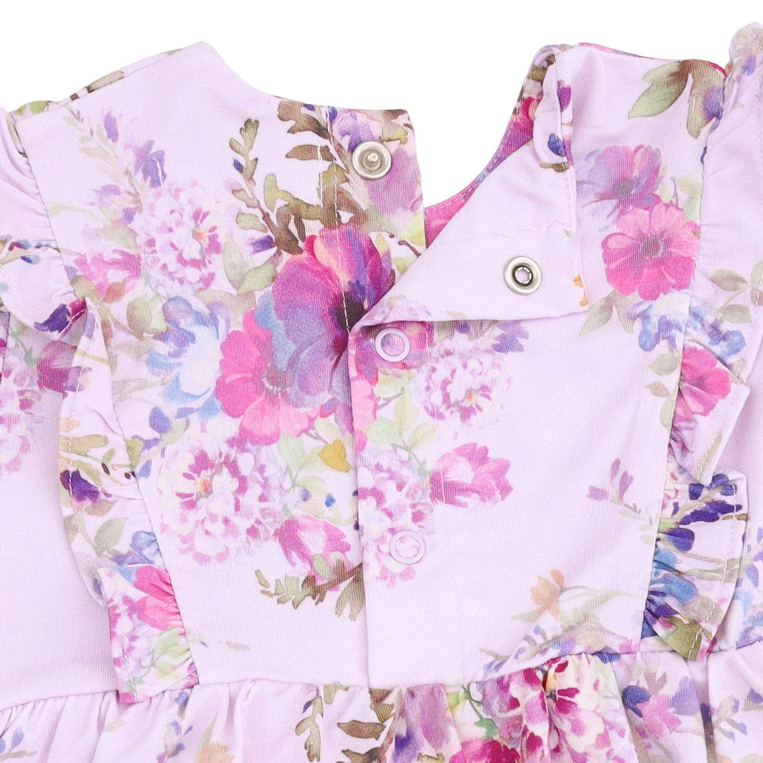 Angel Dear - Dahlia Floral Long Sleeve Ruffle Bodysuit Dress
