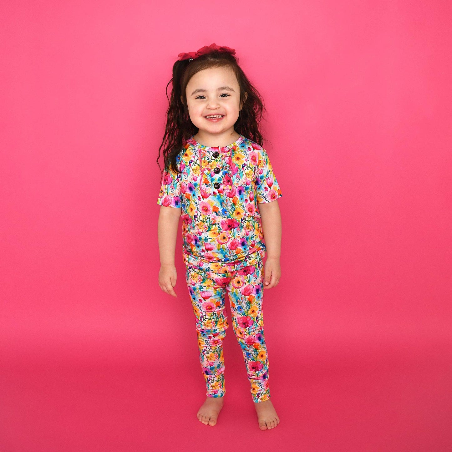 Gigi and Max - Ariana Ruffle Two Piece Bamboo Floral Lounge Set