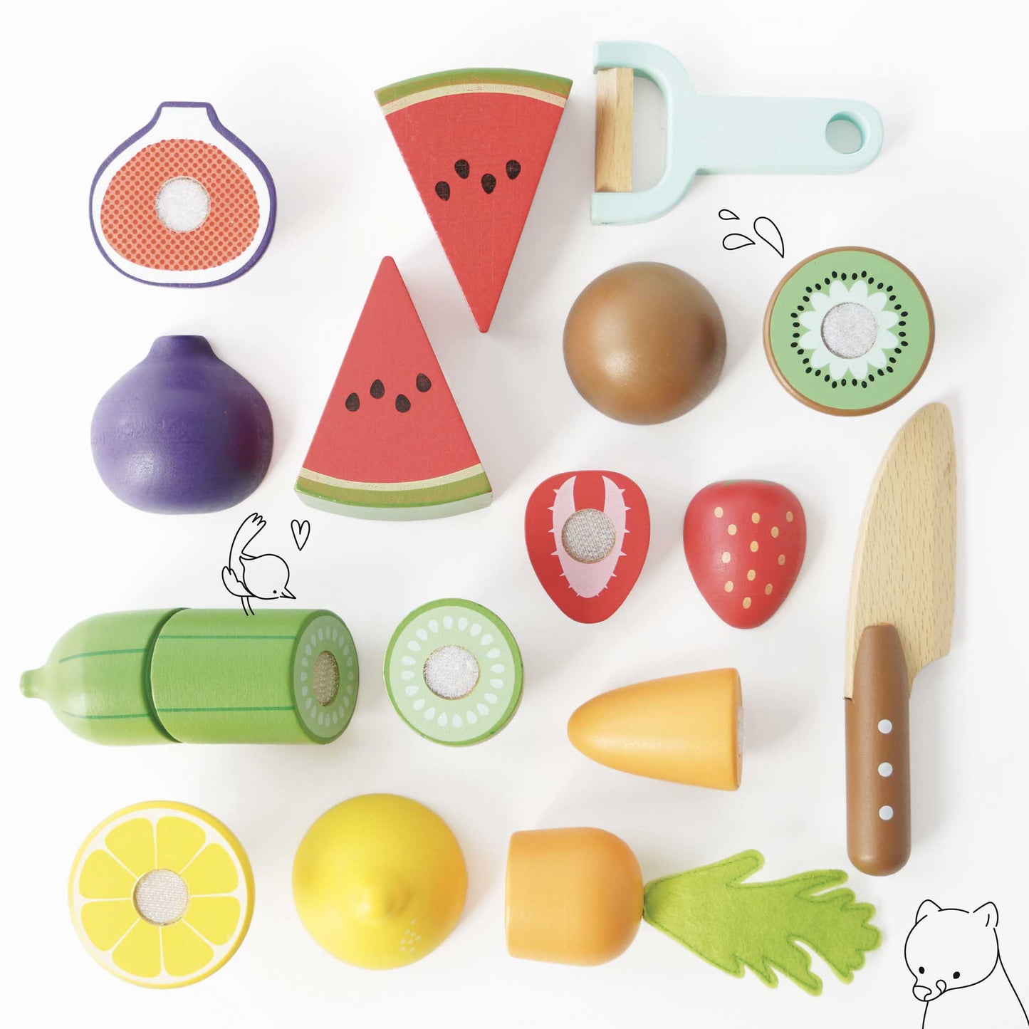 Le Toy Van, Inc. - Wooden Chopping Board & Sliceable Play Food