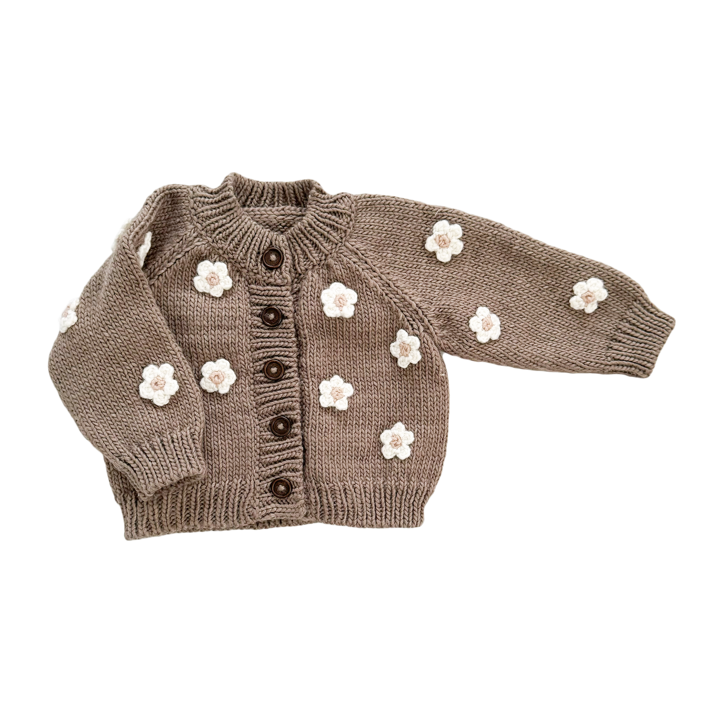 The Blueberry Hill - Flower Cardigan, Tan | Kids and Baby Apparel Sweater
