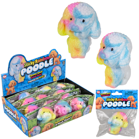 The Toy Network - (T) 2.75" STICKY RAINBOW POODLE