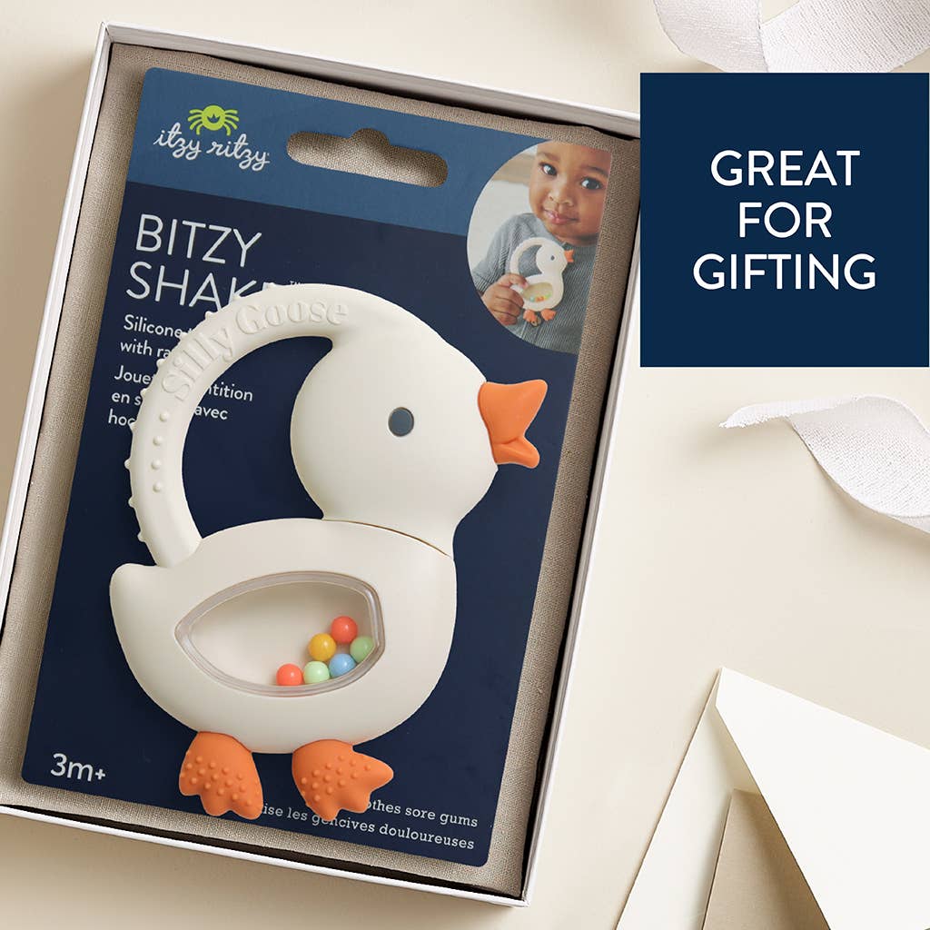 Itzy Ritzy - Bitzy Shake™ - Silicone Teether with Rattle: Goose