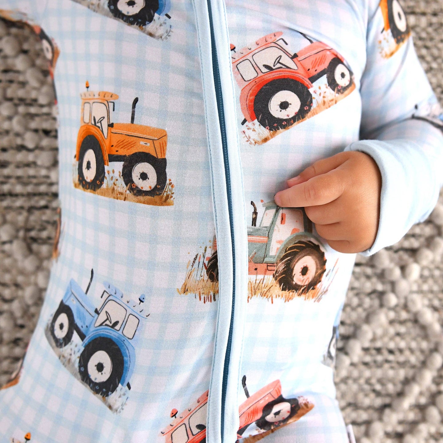 Gigi and Max - Luca ZIP One Piece Tractor Romper PJ