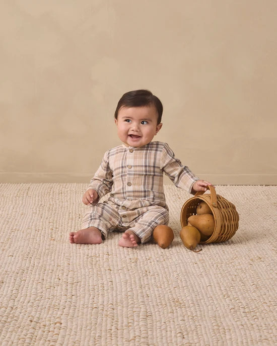 Quincy Mae - Pocketed Woven Jumpsuit || Fall Plaid