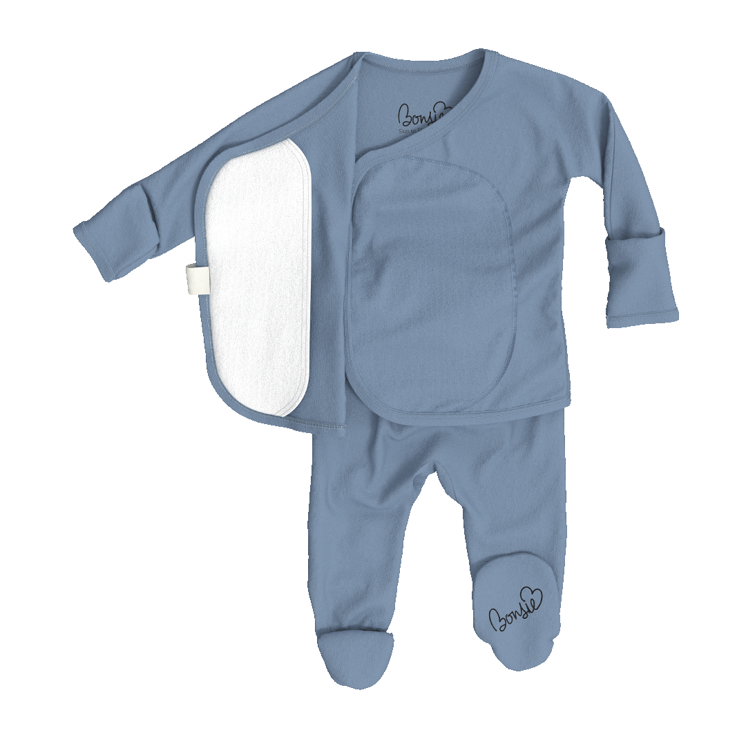 Bonsie Skin to Skin Babywear - Footie - Dusty Sky