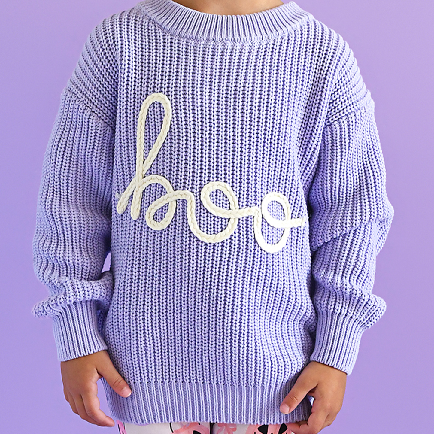 Gigi and Max - BOO Purple Knit Sweater - Halloween