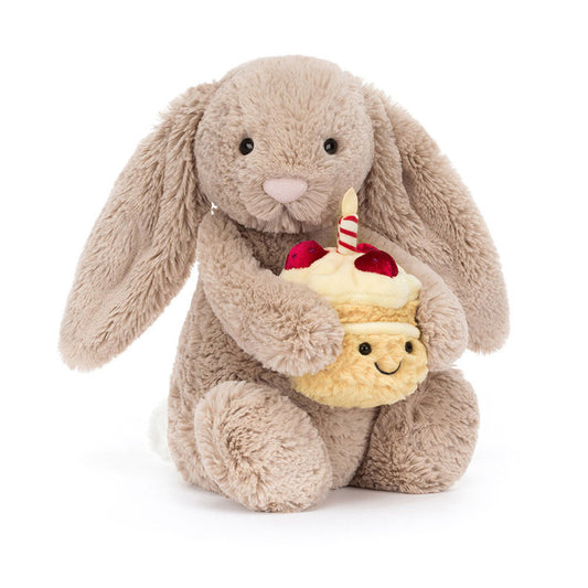 Jellycat - Bashful Beige Bunny 'Birthday' (Limit 1)