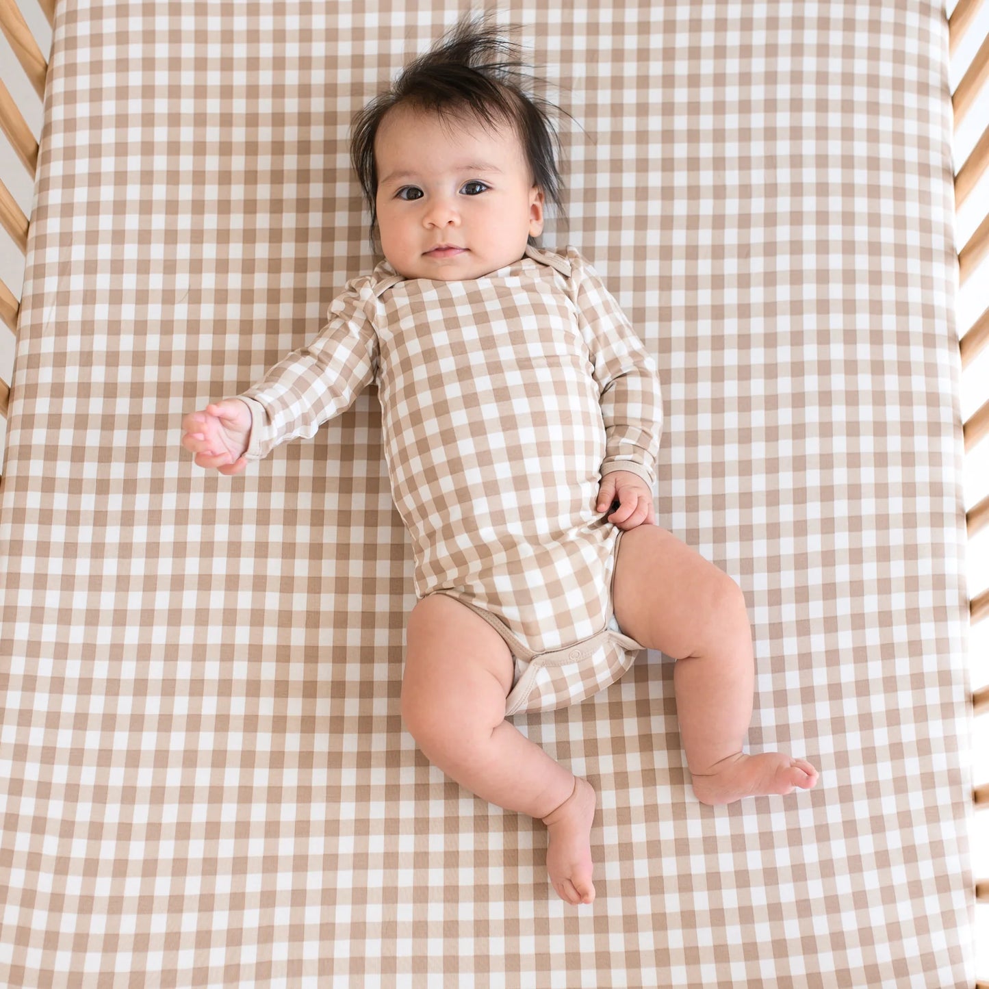 Kyte Baby - Crib Sheet in Gingham Bisque