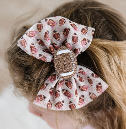 Sweet Wink - Football Cutie Tulle Bow Clip