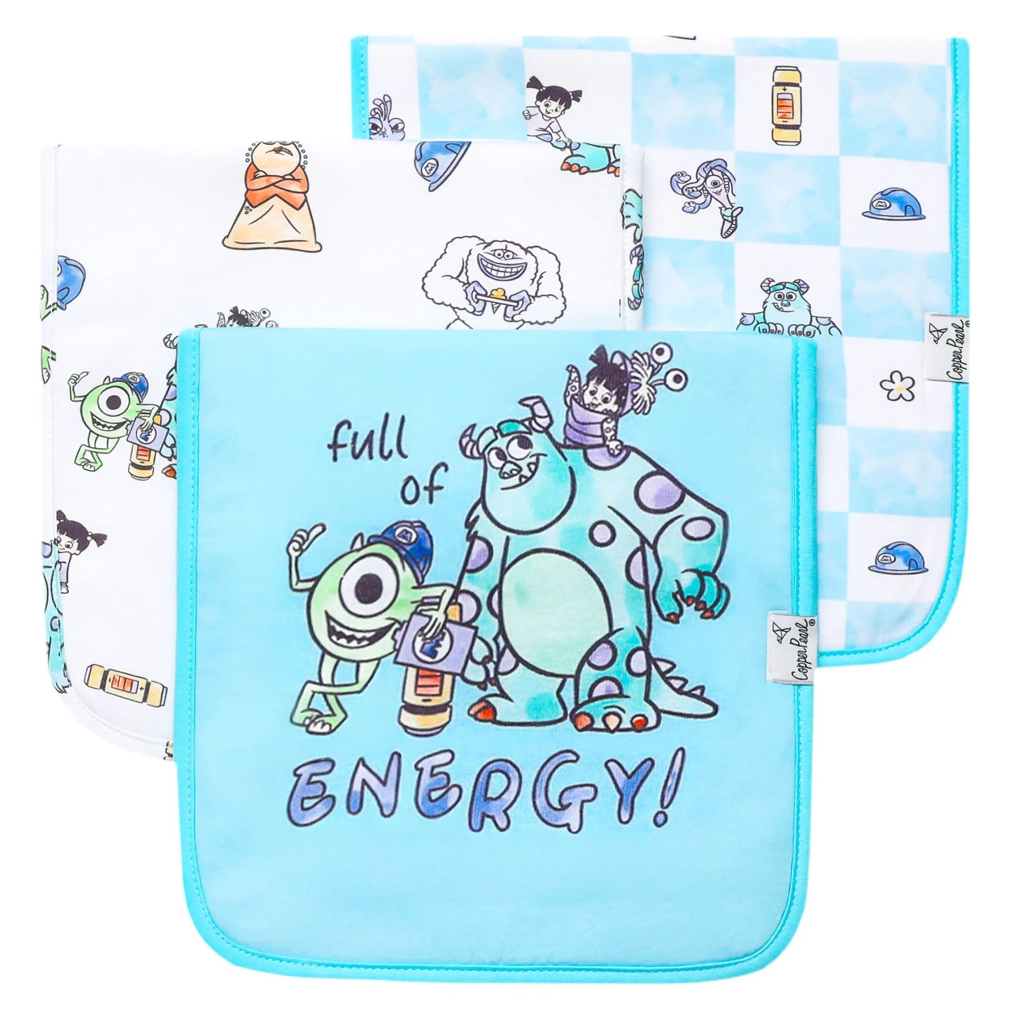 Copper Pearl - Monsters, Inc. Medley Burp Cloth Set (3-Pack)