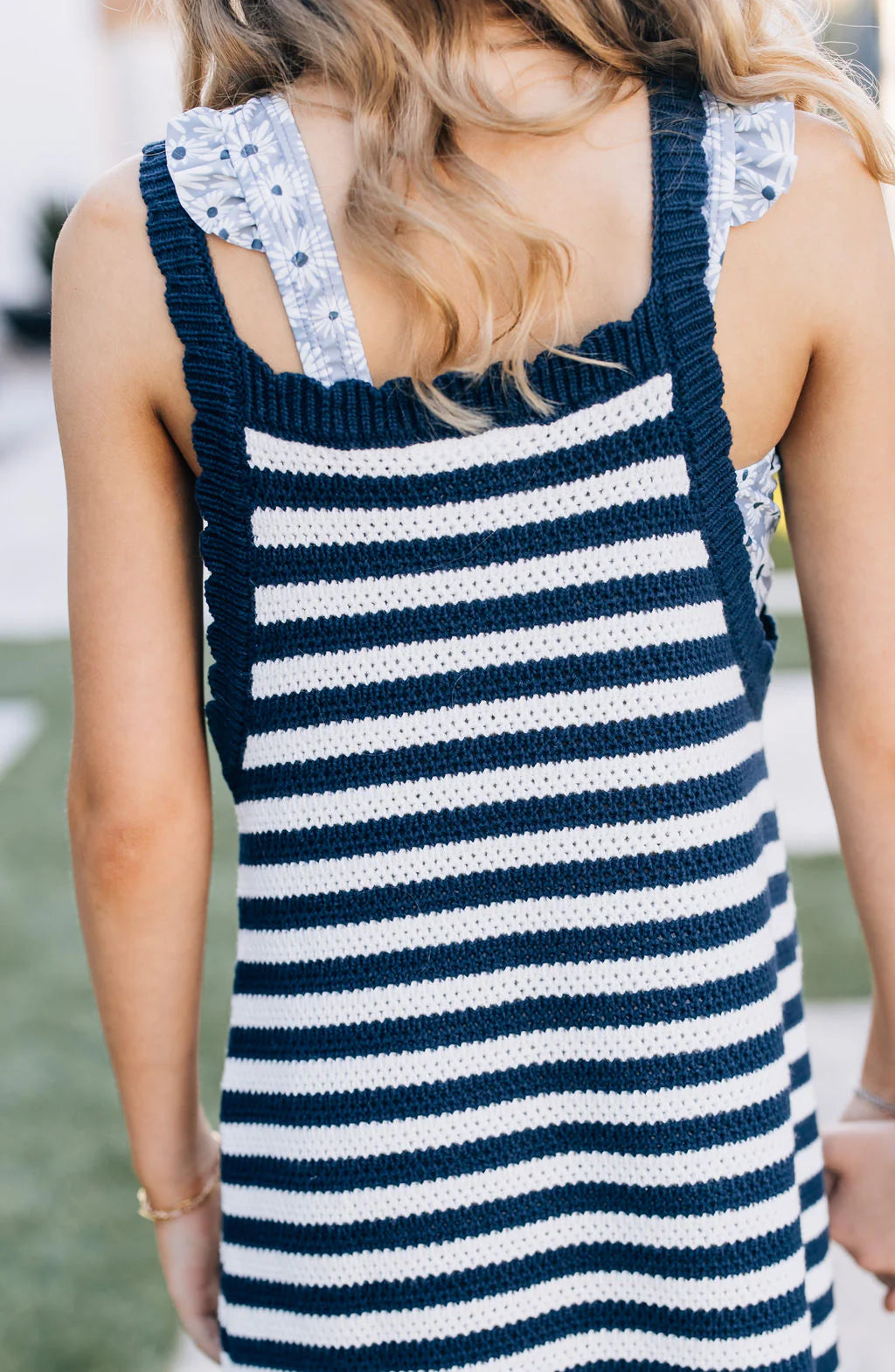 Mebie Baby - Navy Stripe Knit Tank Dress