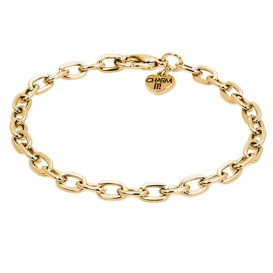 High IntenCity - Charm It! Gold Chain Bracelet