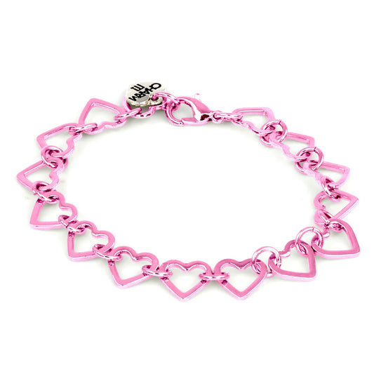 High IntenCity - Charm It! Pink Heart Chain Bracelet
