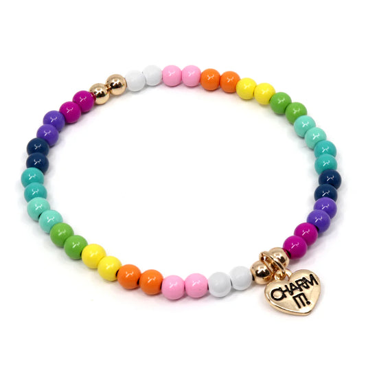 High IntenCity - Charm It! Gold Rainbow Stretch Bracelet