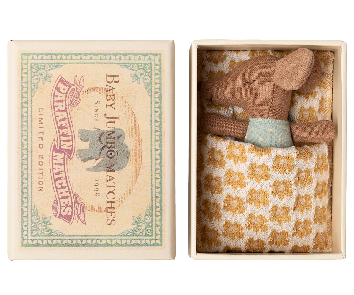Maileg - Sleepy wakey baby mouse in matchbox - Blue