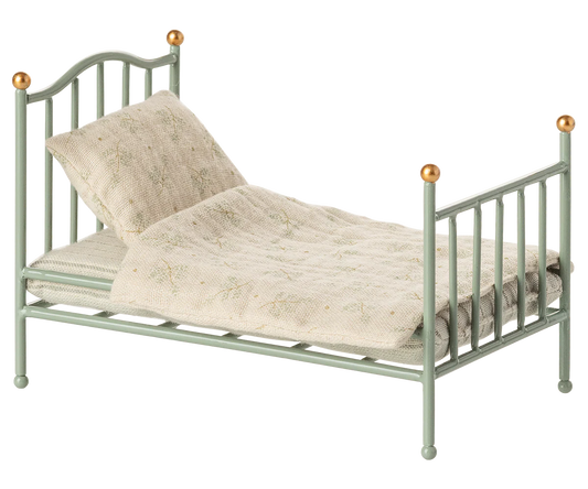 Maileg - Vintage Single Bed, Mouse - Mint