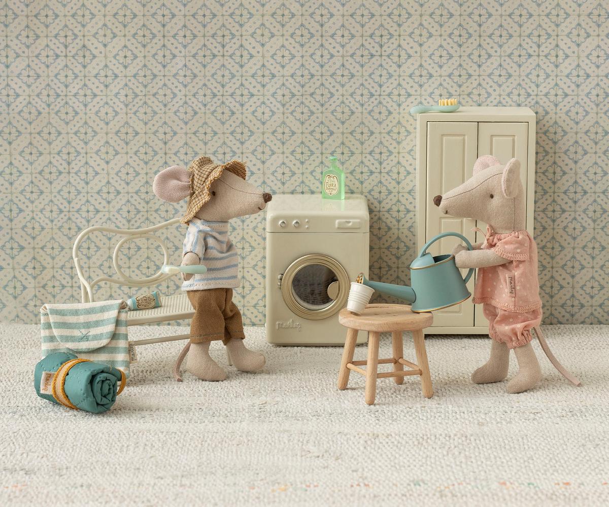 Maileg - Washing Machine, Mouse - Off White