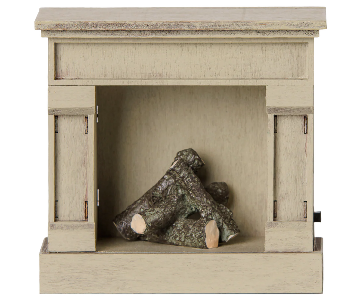 Maileg - Fireplace, Mouse - Off white