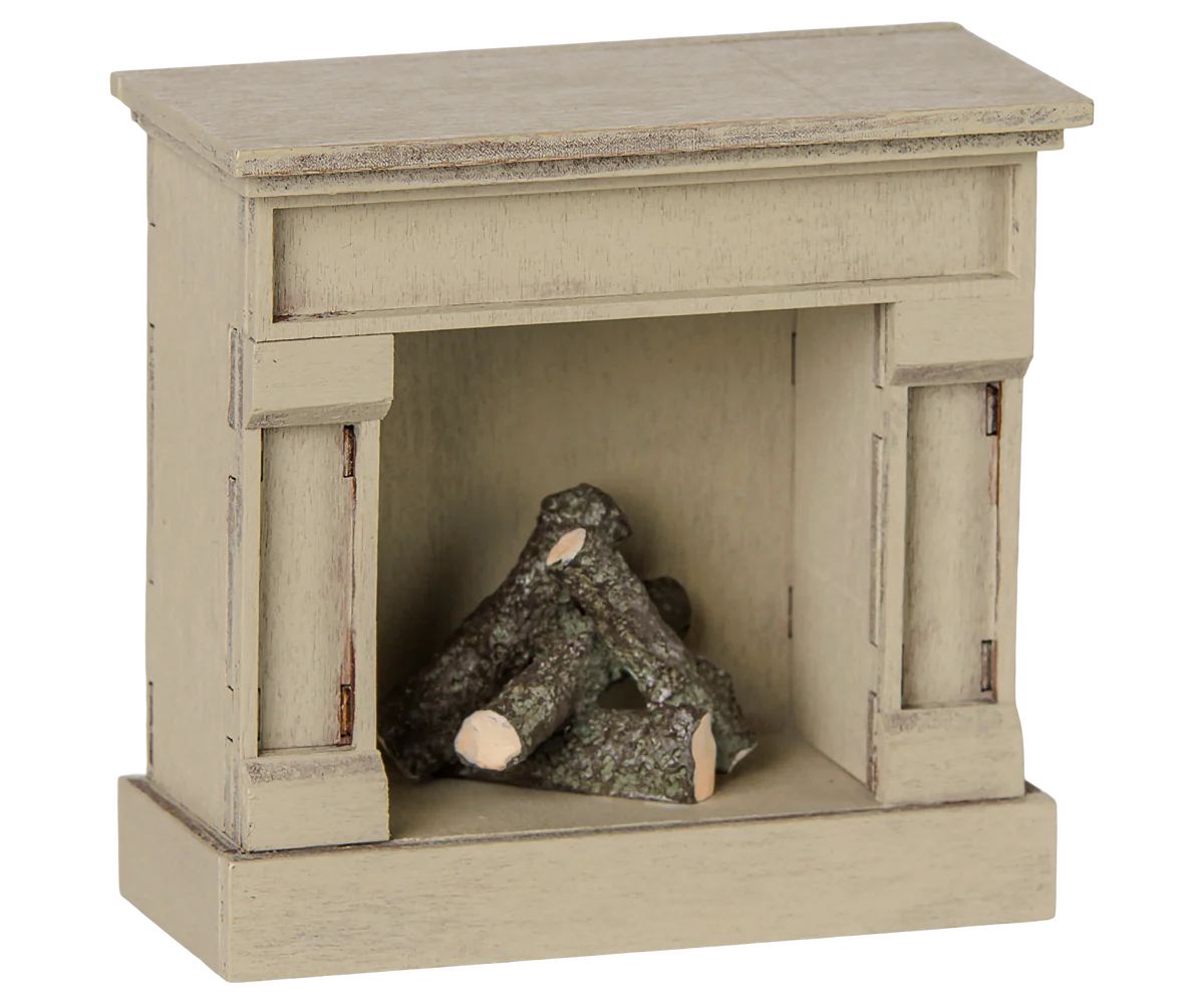 Maileg - Fireplace, Mouse - Off white