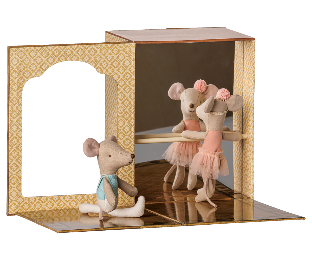 Maileg - Ballet mice in dance studio, Little sister and brother