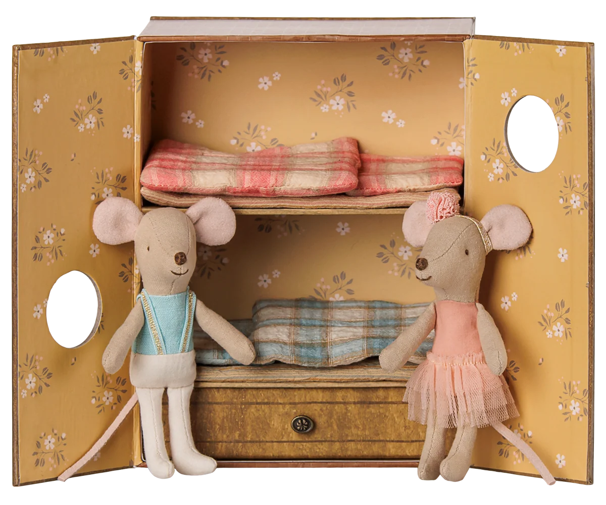 Maileg - Ballet mice in dance studio, Little sister and brother