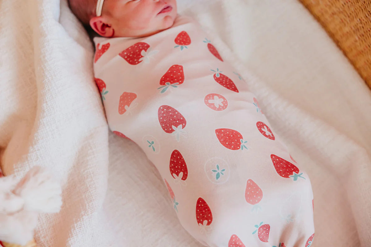 Copper Pearl - Strawberry Knit Swaddle Blanket