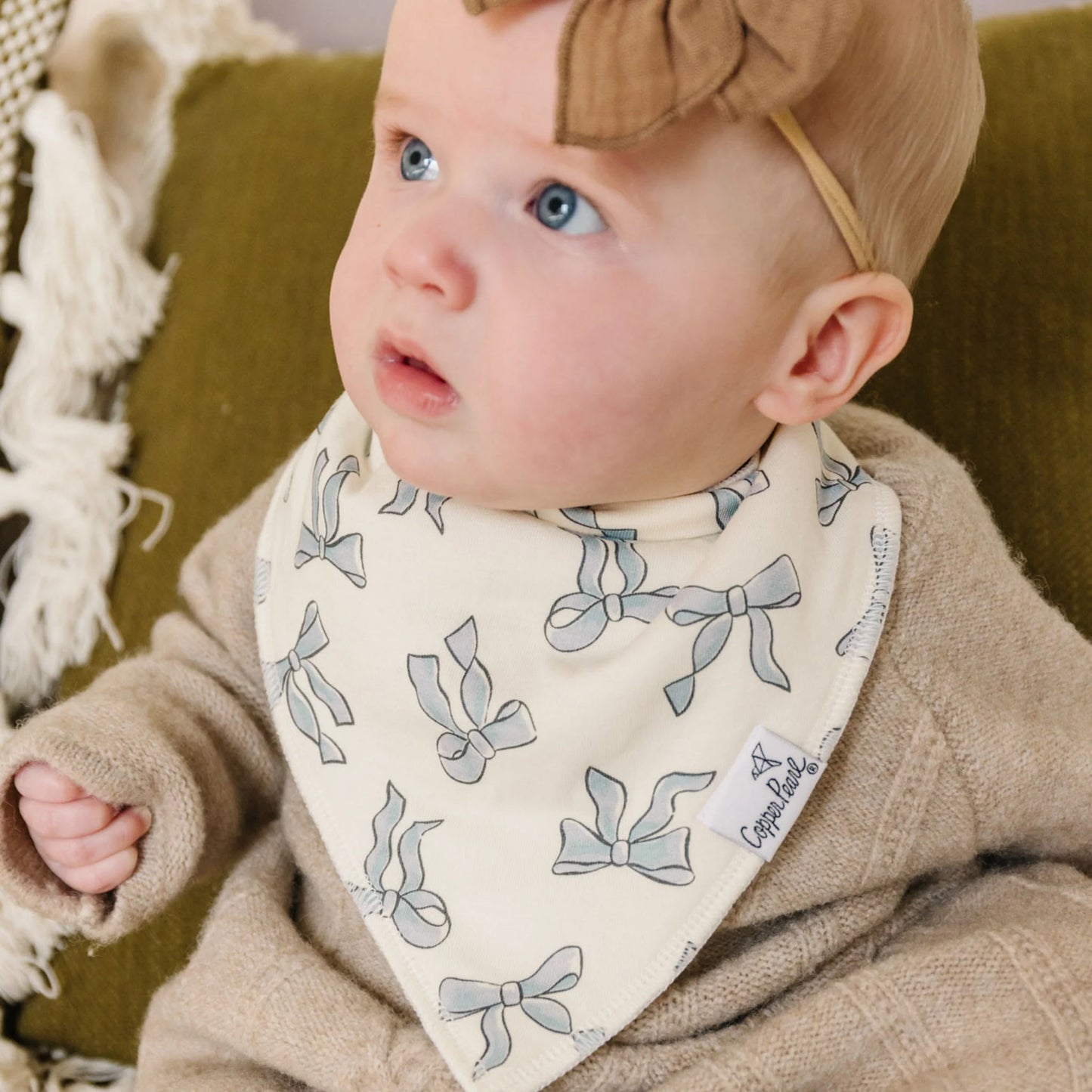 Copper Pearl - Gemma in Tan Bandana Bib Set (4-pack)