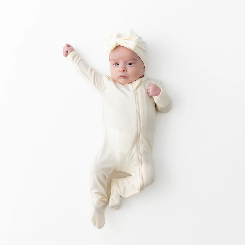 Kyte Baby - Ribbed Zippered Footie in Chamomile