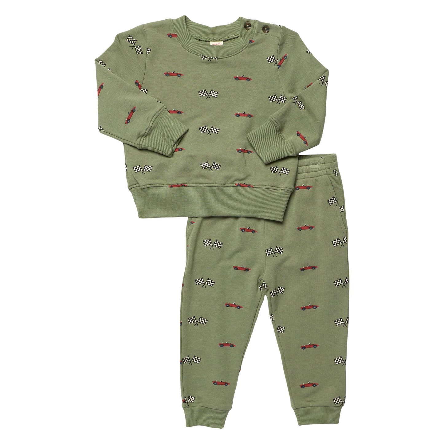 Coop Kids by Pink Chicken - Baby Jax Jogger Set - Racecars