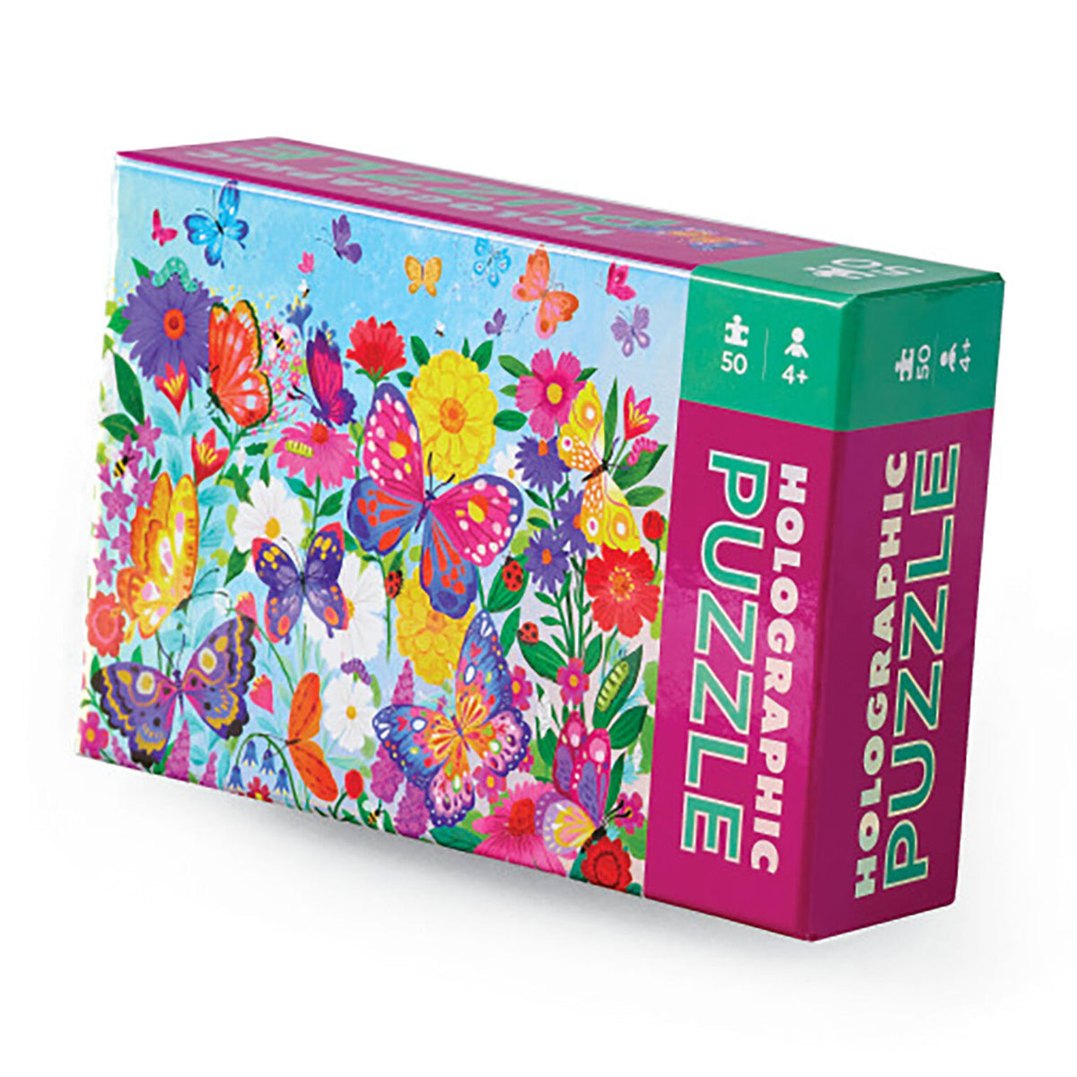 Crocodile Creek - 50 pc Boxed Mini Holographic Puzzle - Butterflies