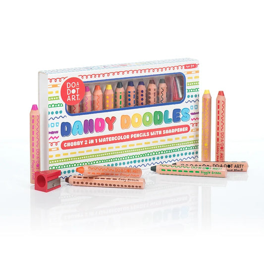 Do-A-Dot-Art - Dandy Doodles Chubby 2-in-1 Watercolor Pencils – 10 Colors