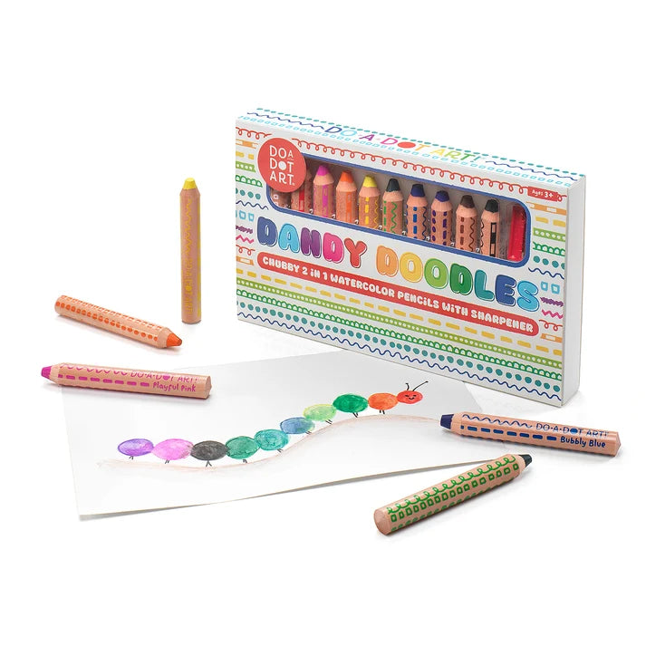 Do-A-Dot-Art - Dandy Doodles Chubby 2-in-1 Watercolor Pencils – 10 Colors