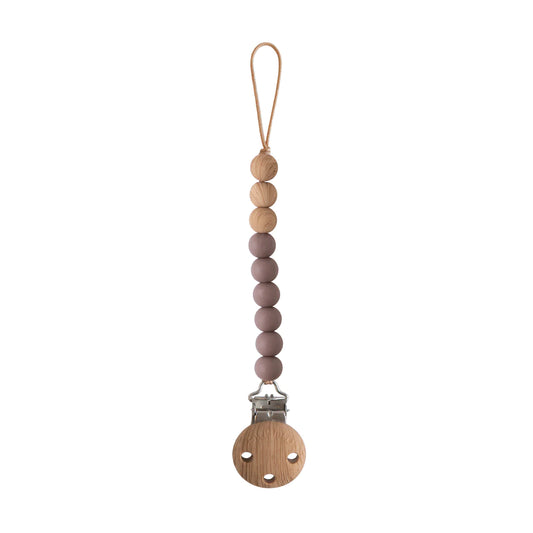 Mushie - Silicone Pacifier Clip (Ash)