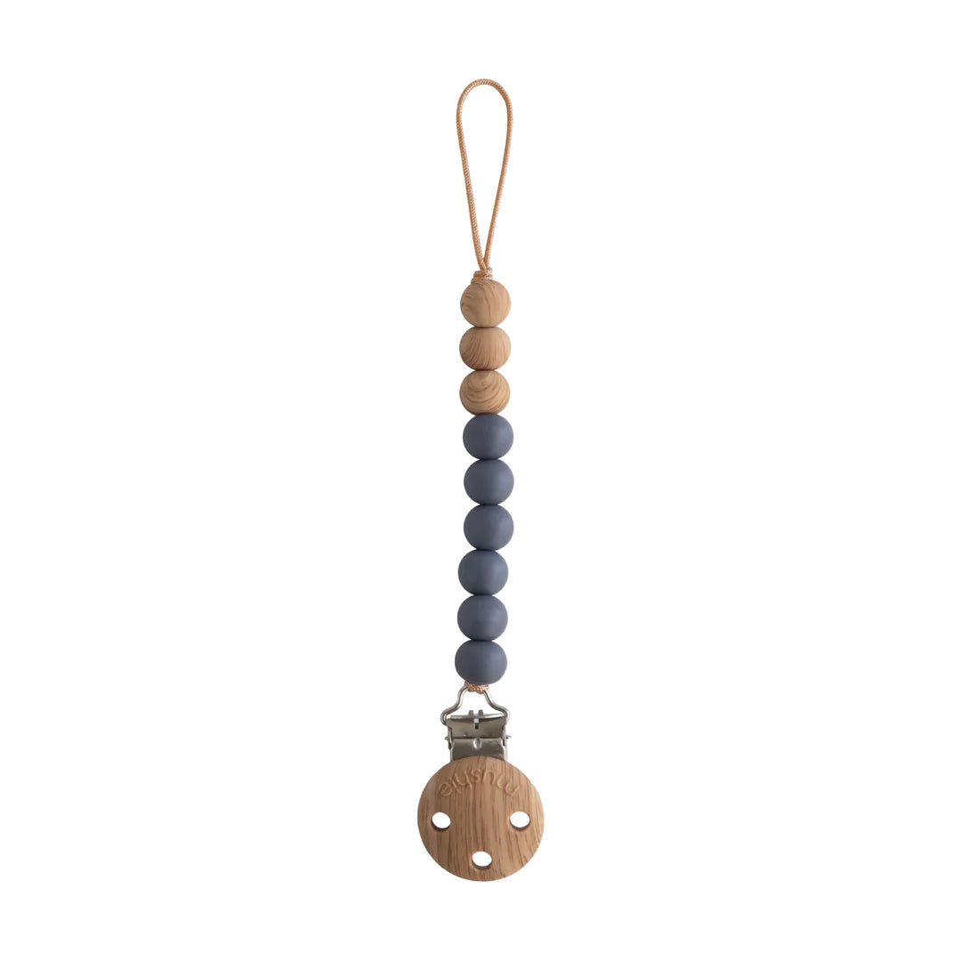 Mushie - Silicone Pacifier Clip (Iron)