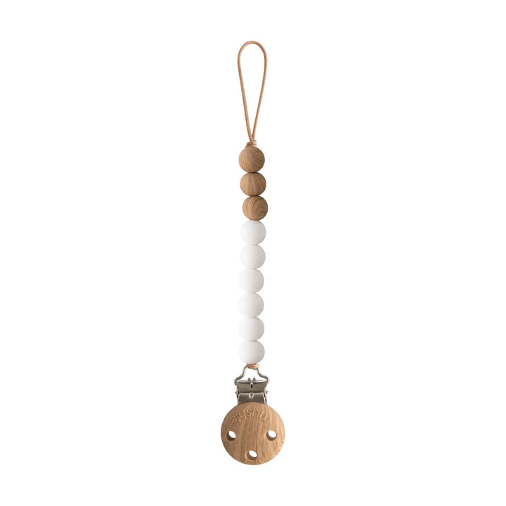 Mushie - Silicone Pacifier Clip (White)