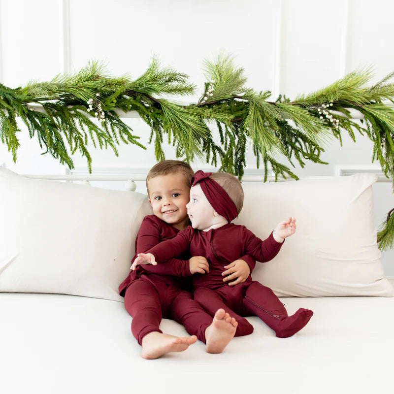 Kyte Baby - Burgundy Long Sleeve Two-Piece PJ Set