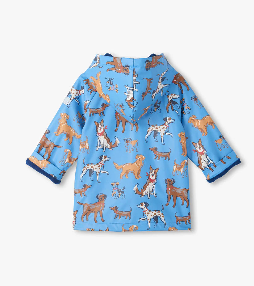 Hatley - Blue Little Pups Snap Rain Coat