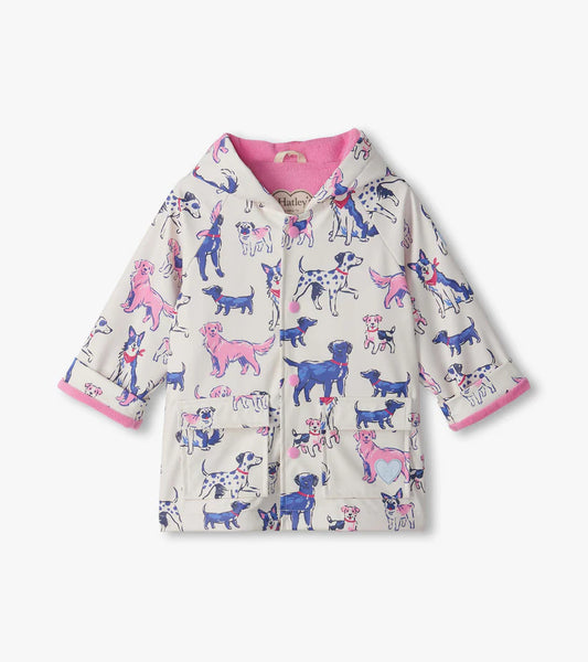 Hatley - Pink Little Pups Snap Rain Coat
