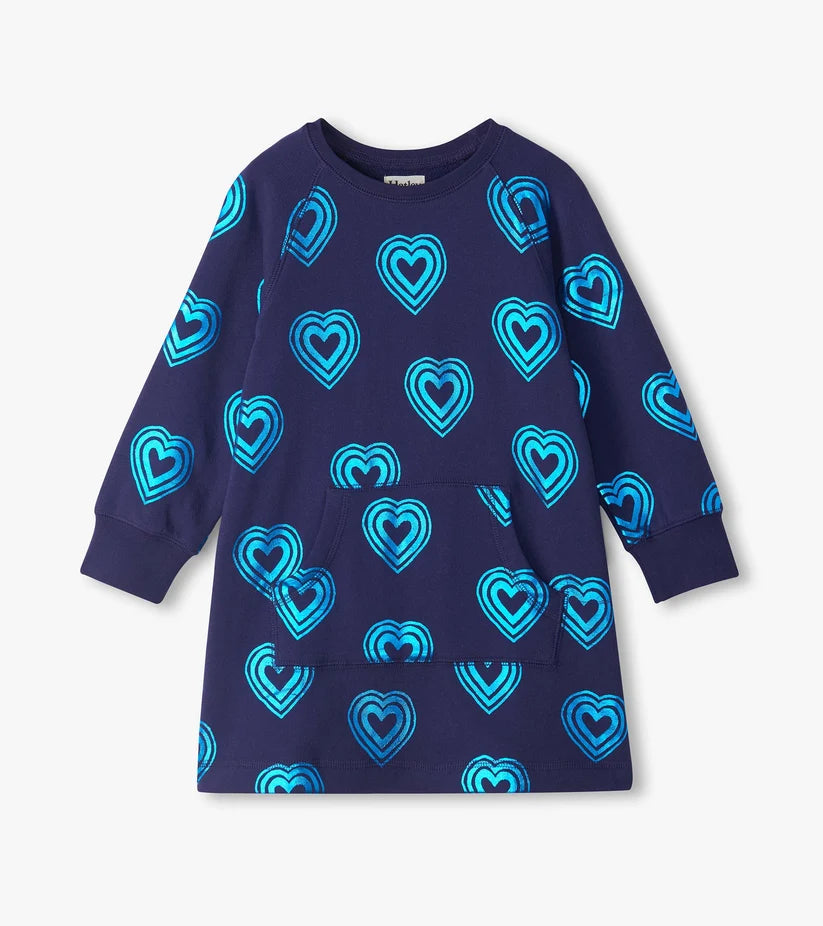 Hatley - Rainbow Hearts Sweatshirt Dress