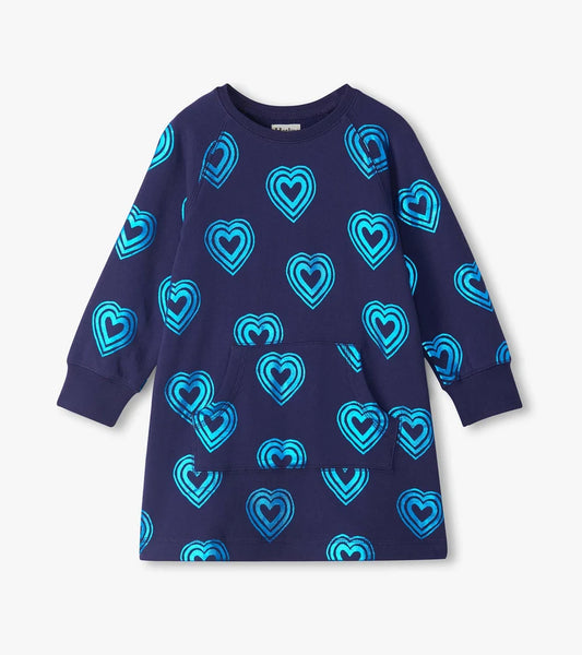 Hatley - Rainbow Hearts Sweatshirt Dress