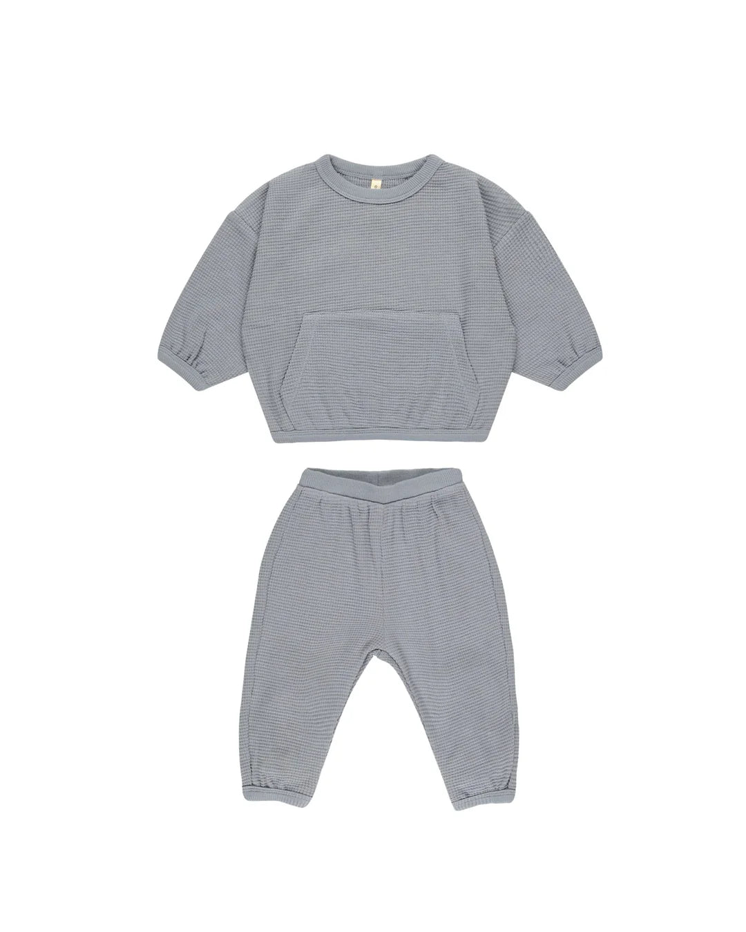 Quincy Mae - WAFFLE SLOUCH SET || BLUE