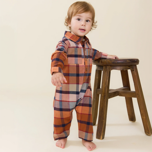 Pink Chicken - Baby Boys Easton Jumper - Hayride Plaid