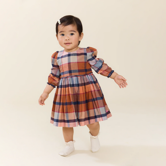 Pink Chicken - Baby Girls Mae Dress Set - Hayride Plaid