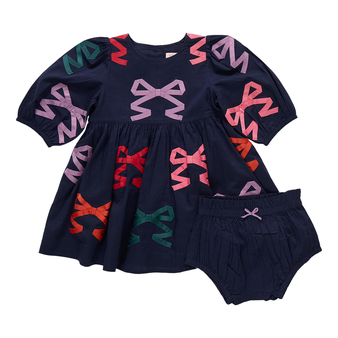 Pink Chicken -  Multi Bow Applique | Baby Girl Brooke Dress Set